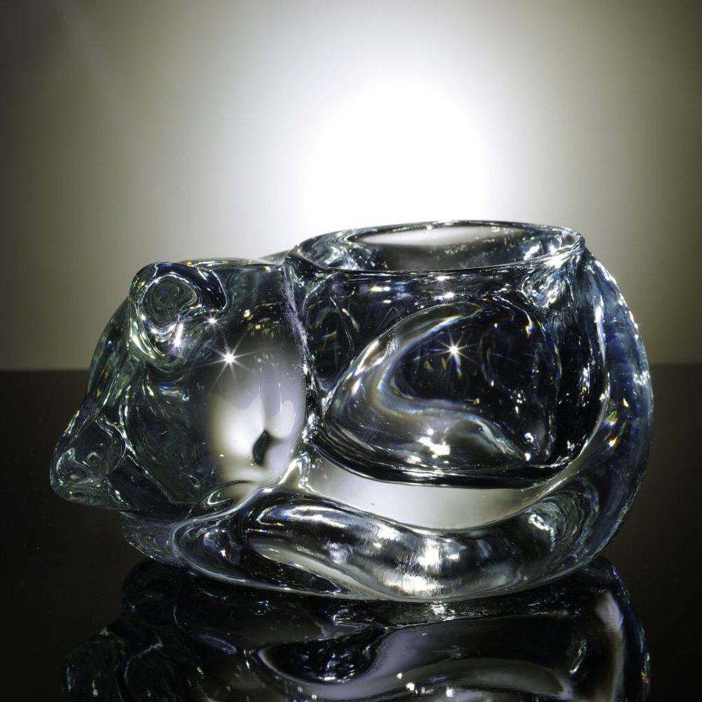 Indiana Glass Sleeping Cats Tealight Holder